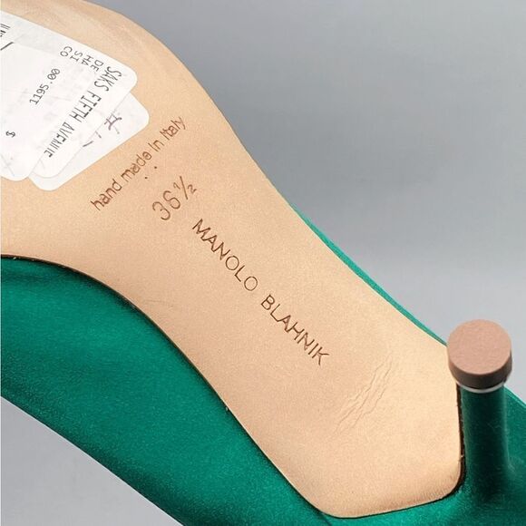 Manolo Blahnik Hangisi 70MM Embellished Satin Pumps size 36.5 - Picture 12 of 12